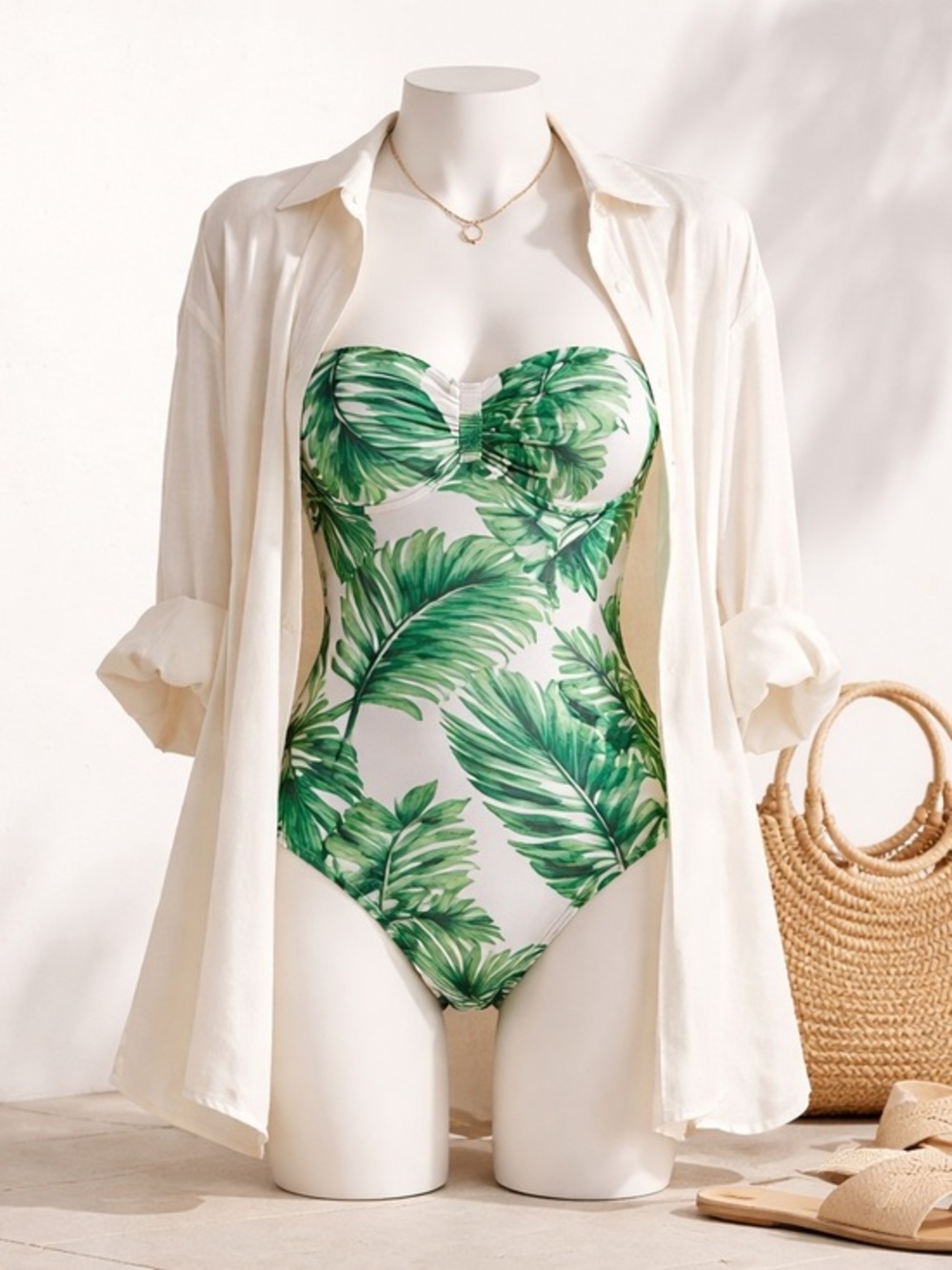 Nip Tuck Swim - Green Oasis Isla Cross Front - One Piece Sliming Friendly size 8